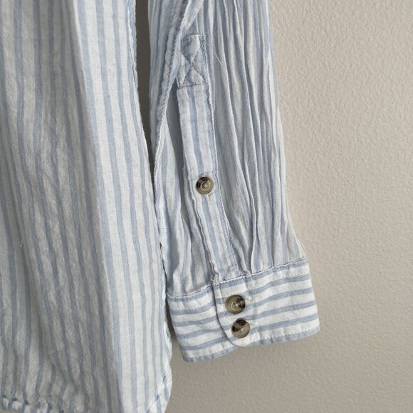 Toad & Co Womens White Blue Striped Indigo Ridge Popover Blouse Size Small - Picture 10 of 11